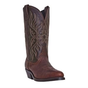 Laredo Kelli Copper Kettle Round Toe Embroidered Leather Western Boots Size 7